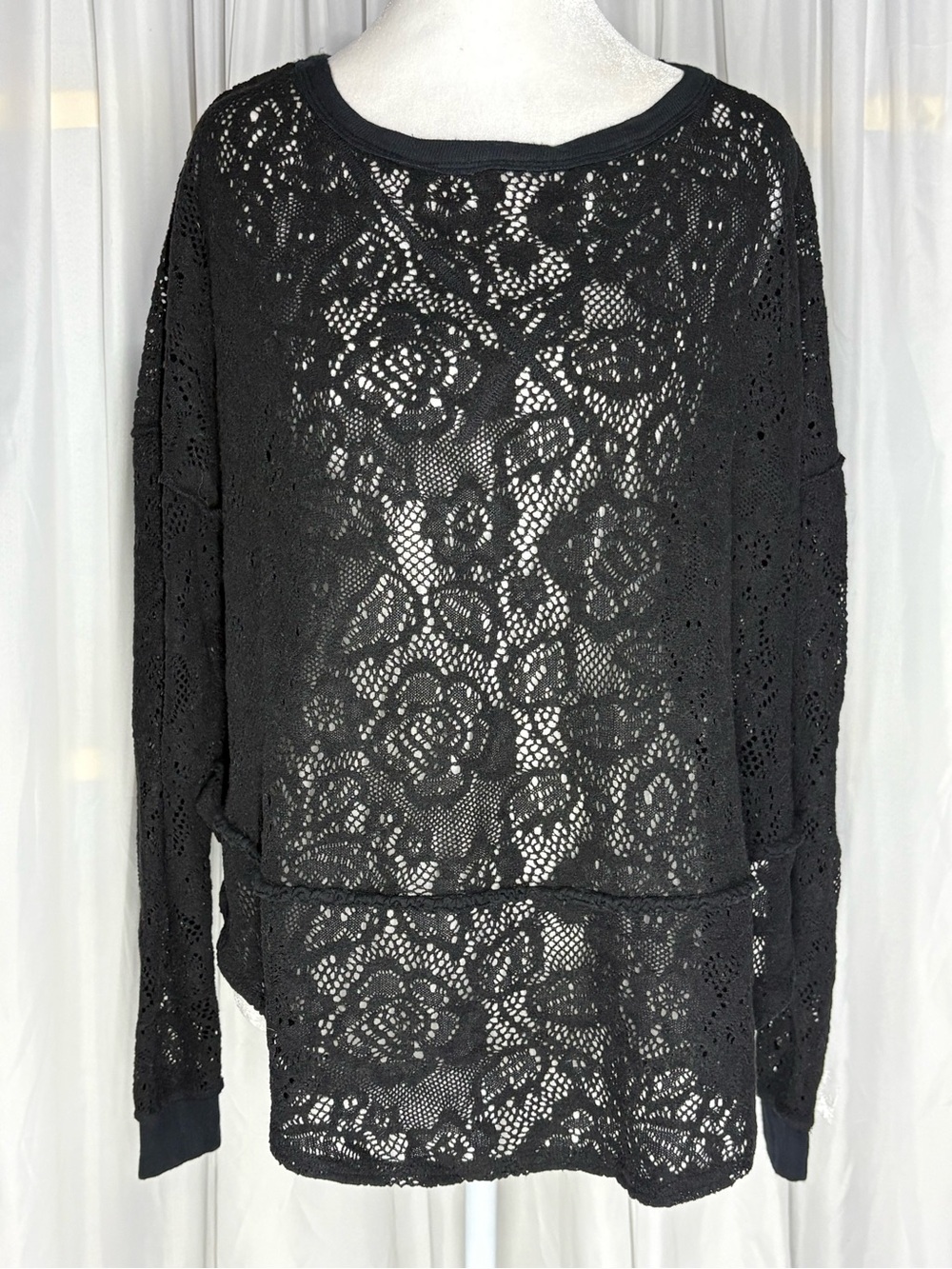 FREE PEOPLE Womens Top Not Cold In This Long Sleeve Soft Black Size S